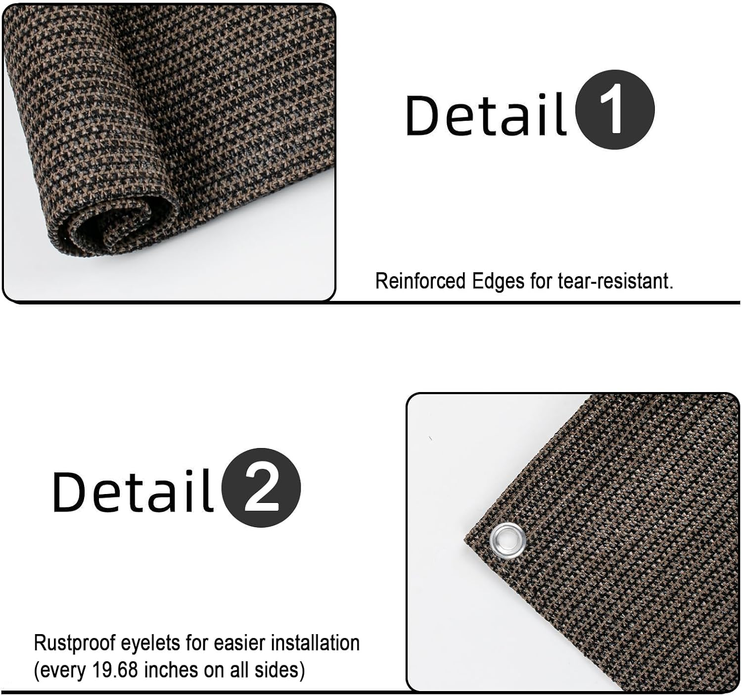 SUNLAX 3'x10' Black Balcony Privacy Screen Fence Windscreen 90% UV Block