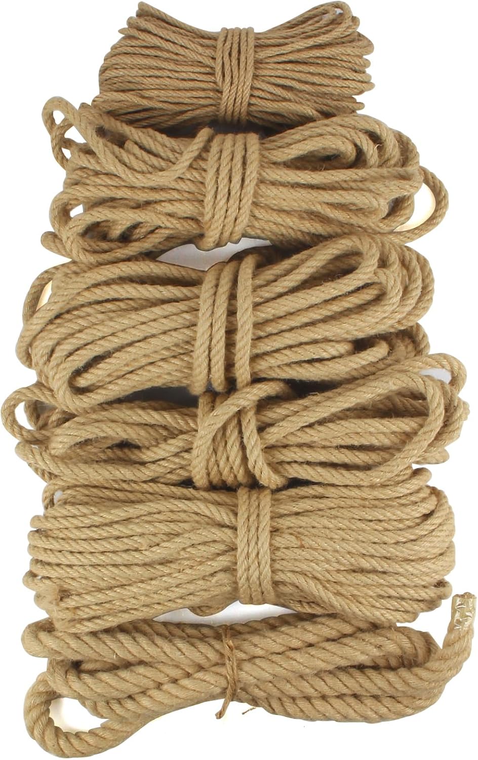 Jute Rope 1 in x 100 ft Thick Twisted Manila Ropes Natural Hemp Rope for Swing Bed, Railing, Crafts, Docks, Tug of War, Decorating, Nautical, Landscaping, Hammock