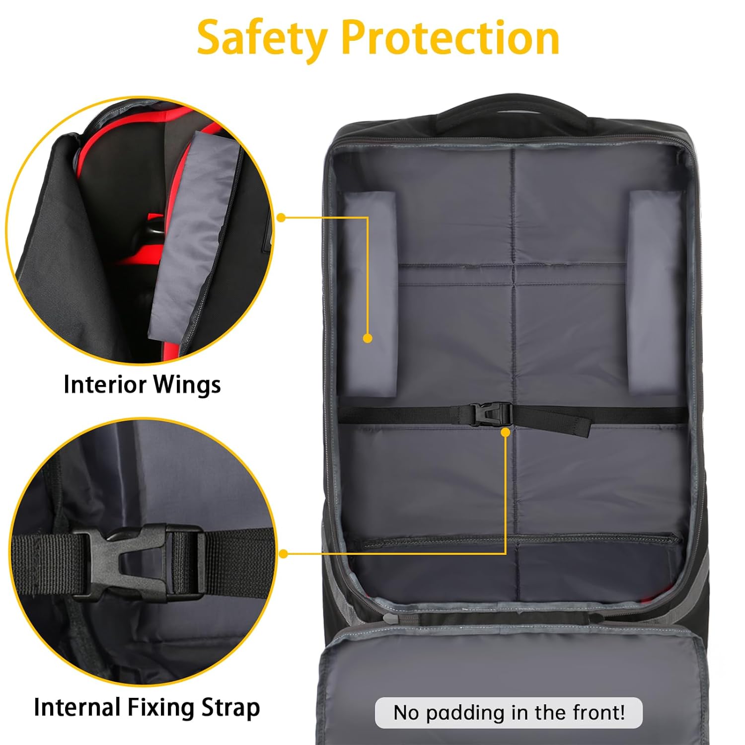 YOREPEK Padded Car Seat Travel Bag Backpack, Toddler Travel Essentials