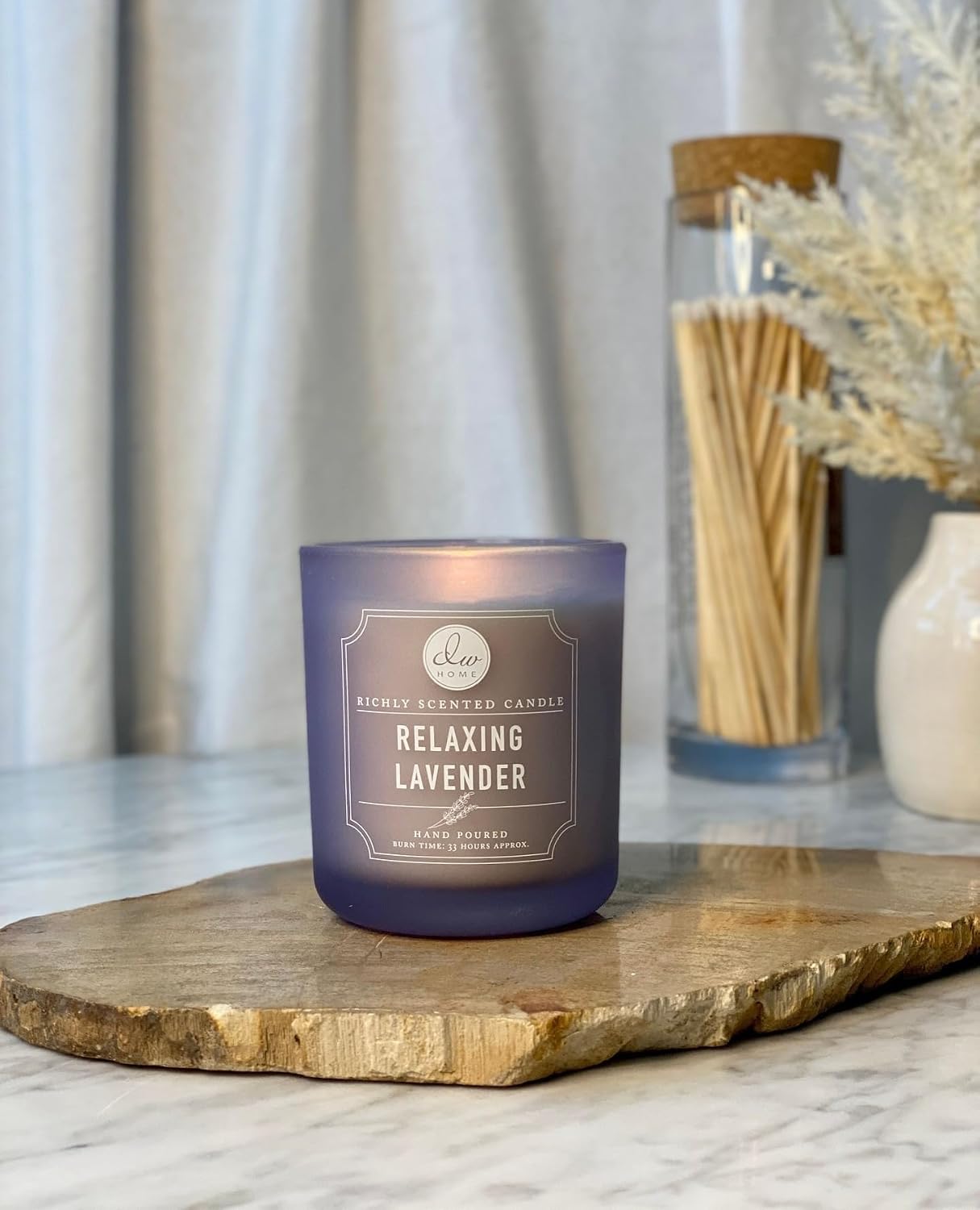 DW Home Relaxing Lavender Scented Candle for Home, 9 oz, 8.8 oz Candle Jar, Up to 33H Burn Time, Luxury Scented Candle for Relaxation, Gifting, Home Décor