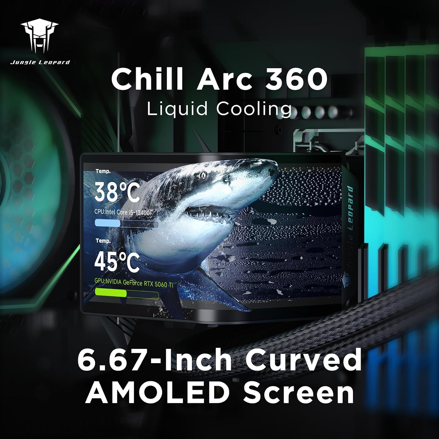 Chill Arc 360mm AIO CPU Cooler, 6.67" 2K AMOLED Screen-Wh | White 320W TDP Water Liquid Cooling | ARGB Fans | Intel LGA1851/1700/115X & AMD AM5/AM4 Compatible| Low noise