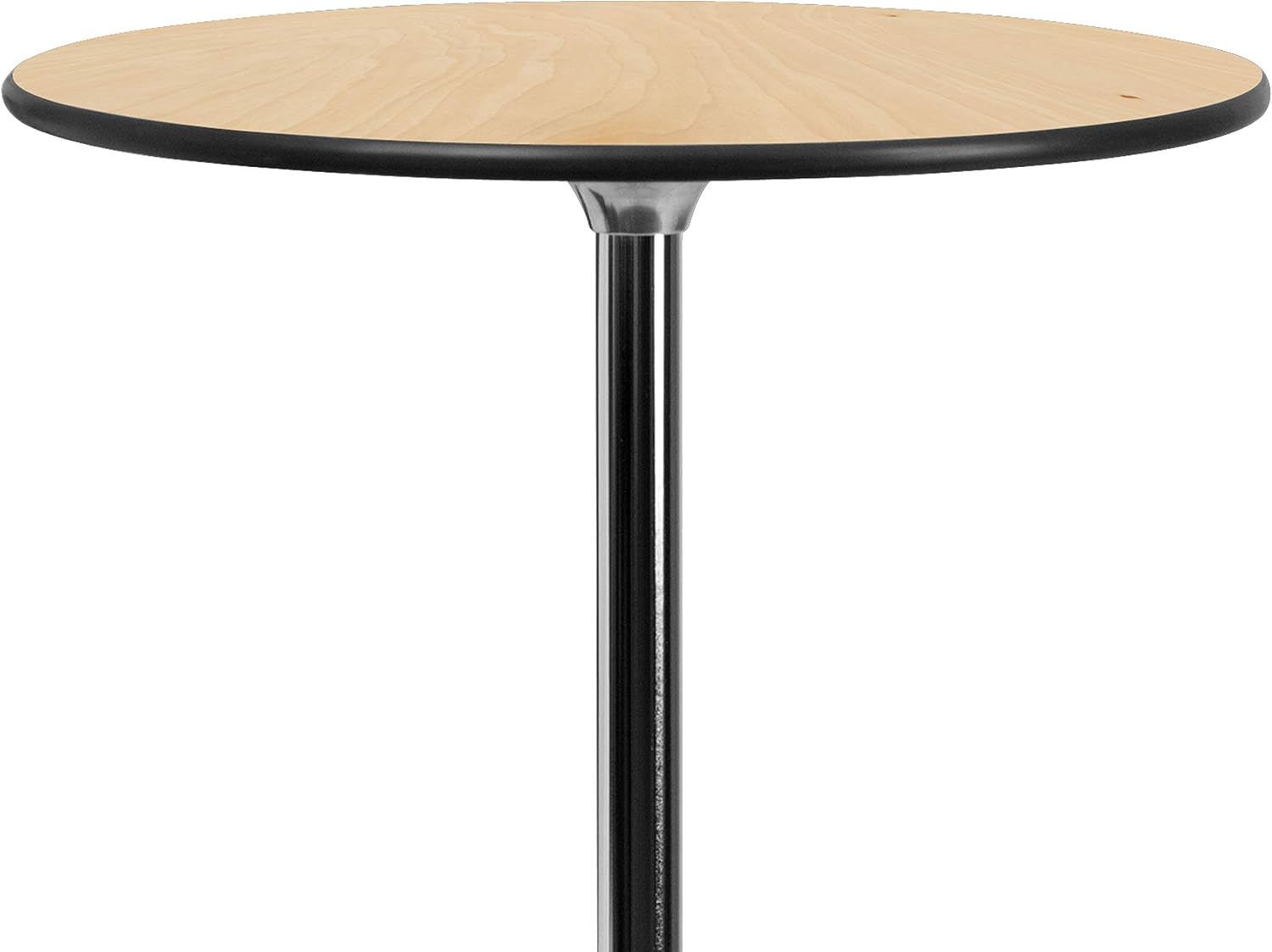 Flash Furniture Lars 24" Round Wood Cocktail Table with 30" and 42" Adjustable Columns, Adjustable Bar Height, for Events or Home Use