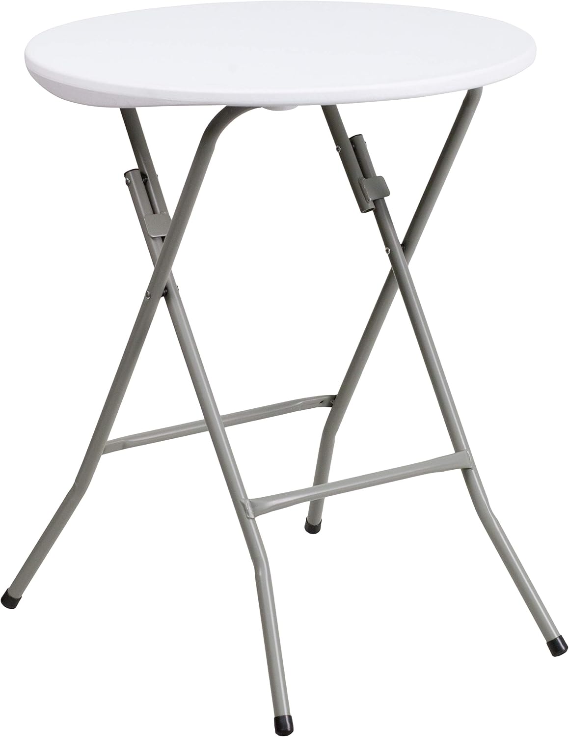 Flash Furniture 5' Round All-Occasion Plastic Folding Event Table for Parties and Trade Shows, Folding Banquet Table for Indoor/Outdoor Events, White