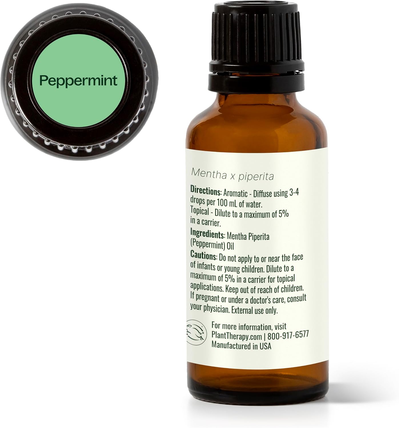 Plant Therapy Peppermint Essential Oil 30 mL (1 oz) Natural Aromatherapy | Pure, Undiluted for Diffuser & Topical Use, Relaxation, Digestion