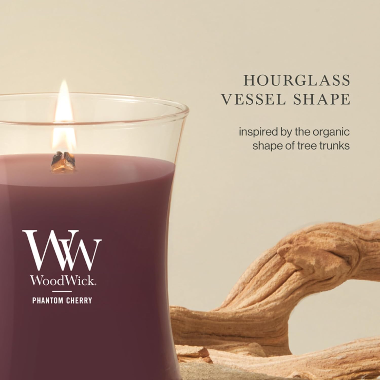 WoodWick Lavender Spa Gifts for Women and Men, 9.7 oz Medium Hourglass Candle with Crackling Wick