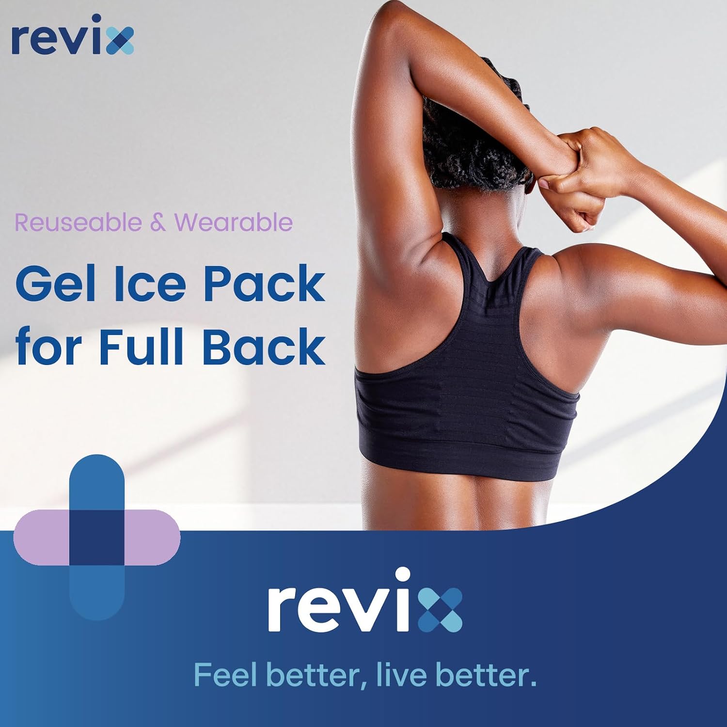 REVIX XXL Full Back Ice Pack Wrap, Large Gel Packs for Injuries Reusable