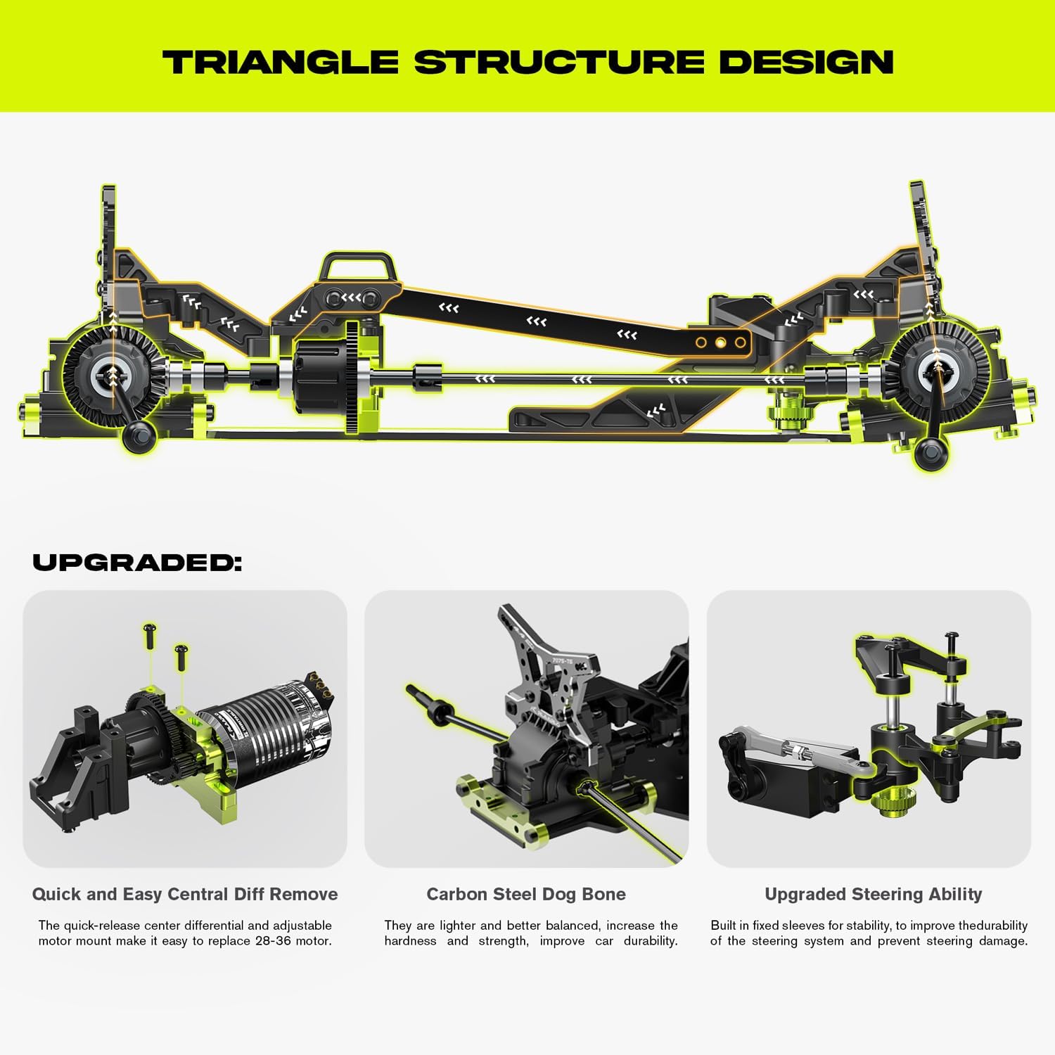 AMORIL 1/10 RTR Brushless Fast RC Cars for Adults, Max 50mph Hobby Electric Off-Road Monster Truck
