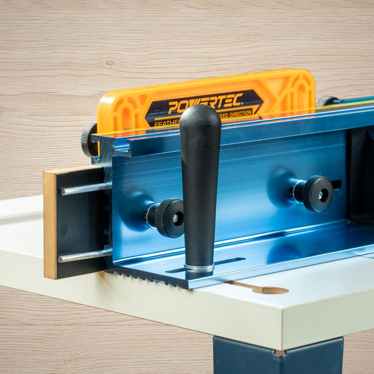 POWERTEC Router Table Fence Kit Deluxe System 3-3/8” Tall 24" Long, Router Table Top, Routing Tables for Woodworking w/Reversible Flip Stop