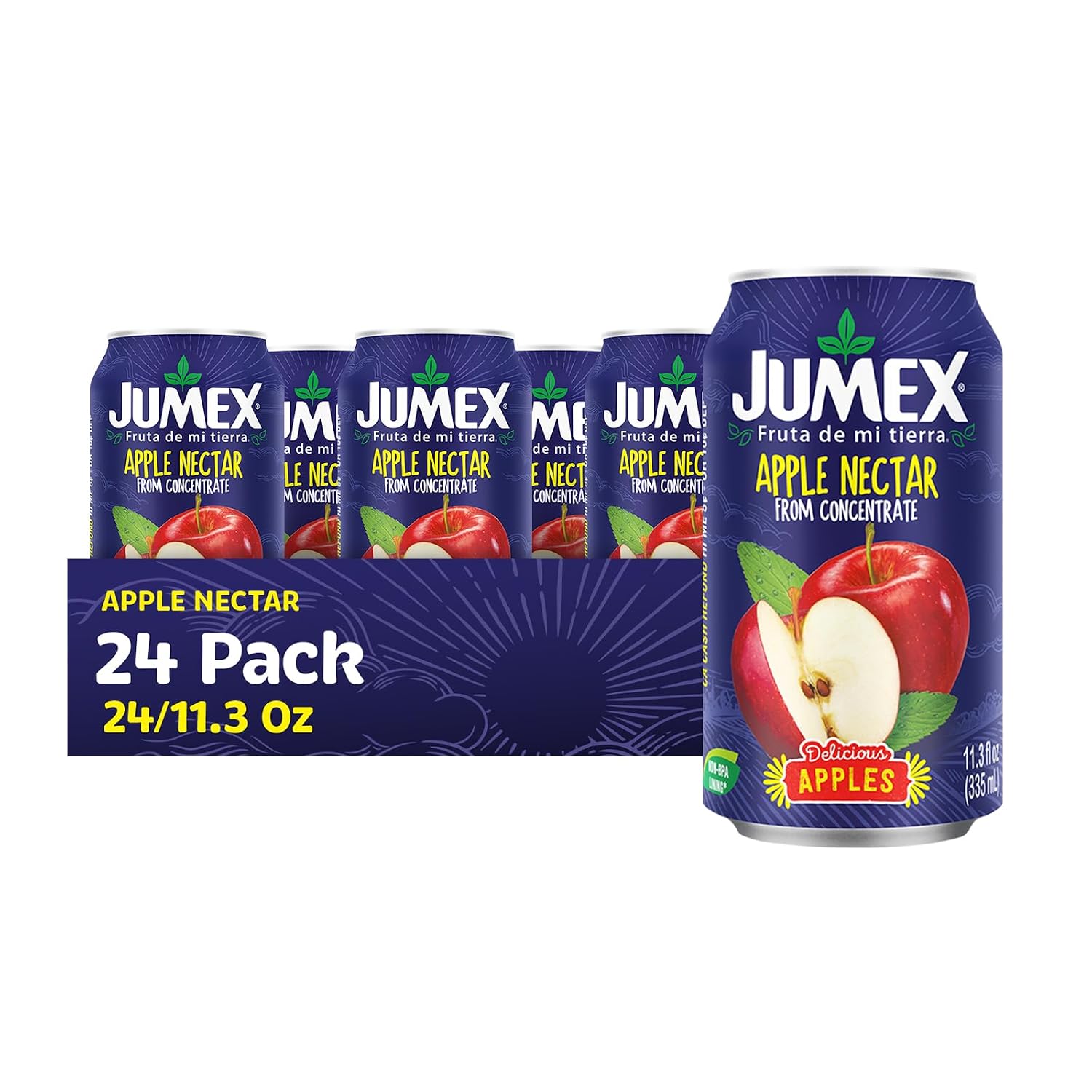 Jumex Mango Nectar Juice & Peach Nectar - Made with Fresh Fruit Puree - Tropical Fruit Juice Concentrate for Smoothie Mix, Cocktail Mixers & Kids Beverages - 11.3oz, 12 Pack Canned Drinks