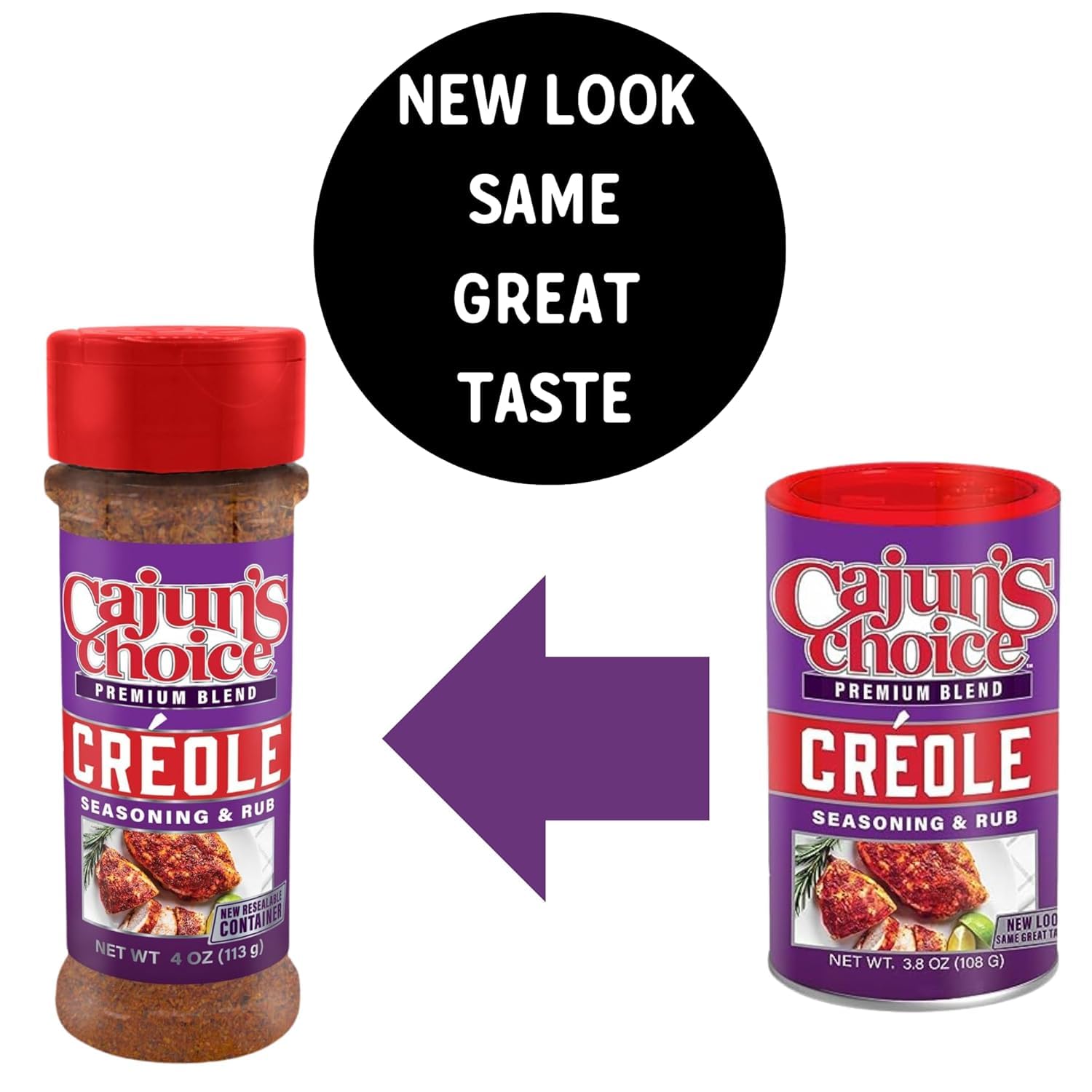 Cajun's Choice Blackened Seasoning - 2.75 oz Jar, Pack of 2, All Natural, Low Salt, Gluten-Free - Authentic Louisiana Spice for Fish & BBQ | Low-sodium, all-natural seasoning and rub for fish, seafood, chicken, pork, steak, vegetables and salads.