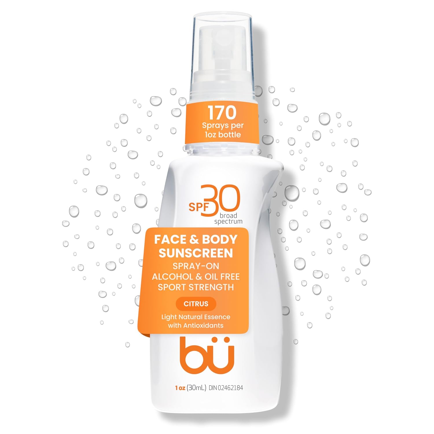 BU SPF 30 Sunscreen Spray for Face and Body, Non Aerosol Spray, Ultrafine WOWmist, TSA Travel Size Sunscreen, Clear, Non Greasy, Water Resistant, White Sage 3.3 oz