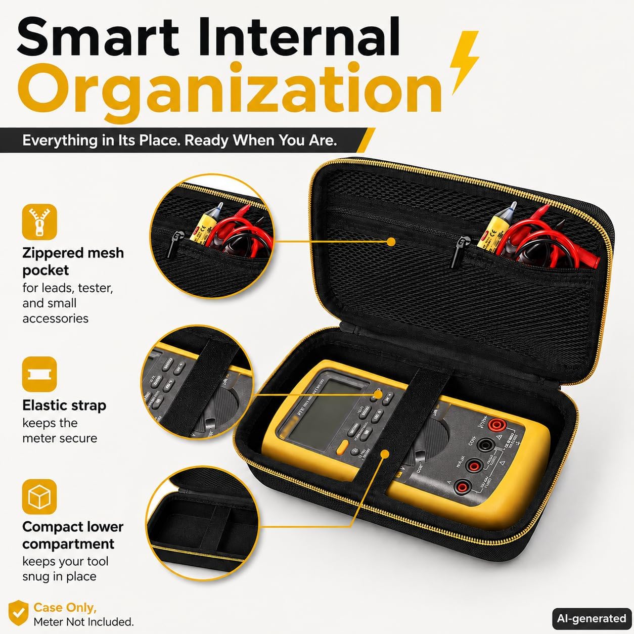 Comecase Hard Case for Fluke 87V/88V/15B+/17B+ and More Digital Multimeter