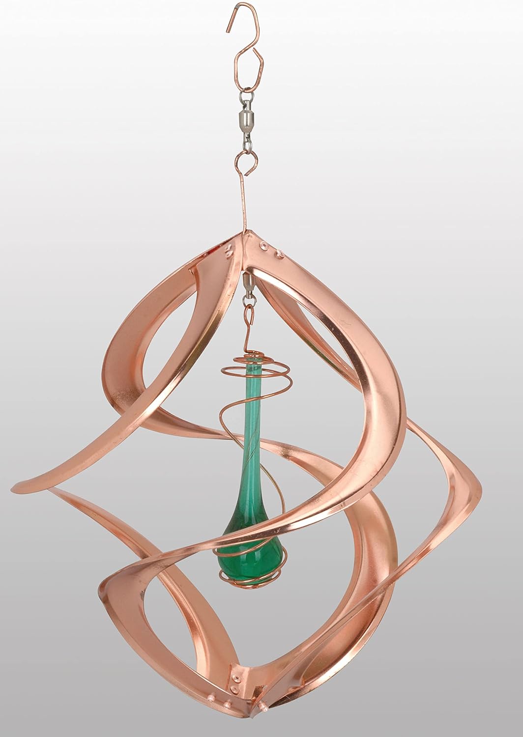 Red Carpet Studios The Original Cosmix Helix Wind Spinner Indoor/Outdoor Hanging Art, 11" Tall, Copper with Blue Planet