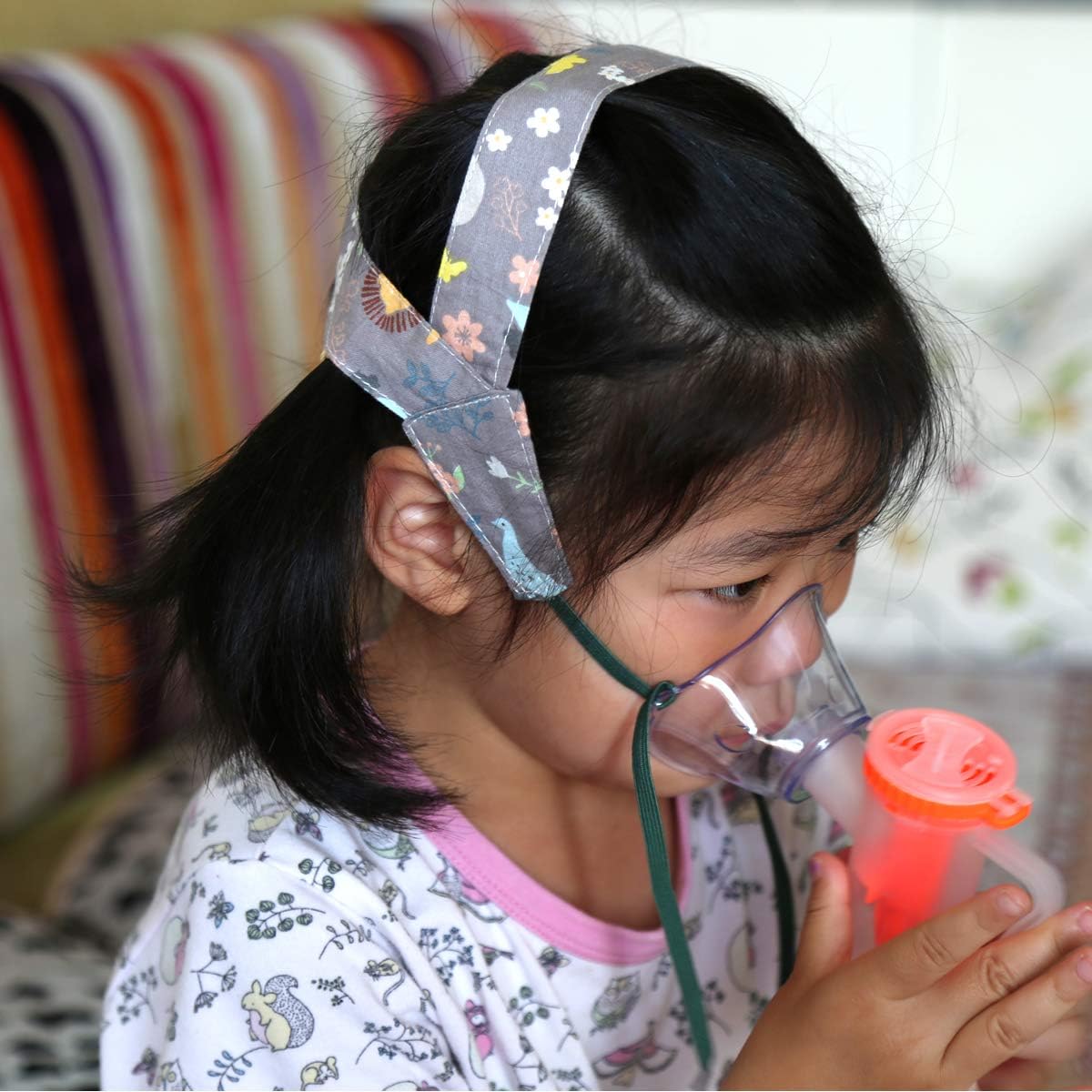 No-Slip Nebulizer Head Strap for Cool Mist Inhaler Secure Comfortable Adjustable Mask Strap Mask Holder for Children Kids
