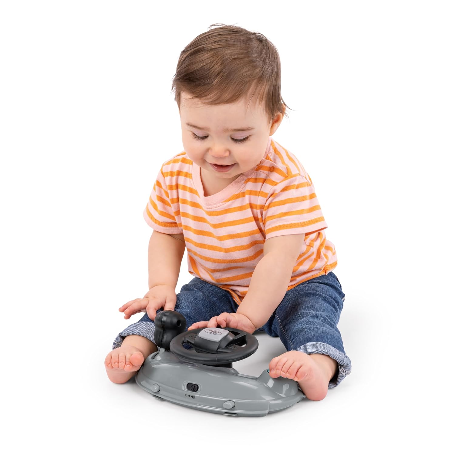 Bright Starts Ford Mustang 4-in-1 Pink Baby Activity Center & Push Walker with Removable Interactive Steering Wheel -Toy, 6 Months and up