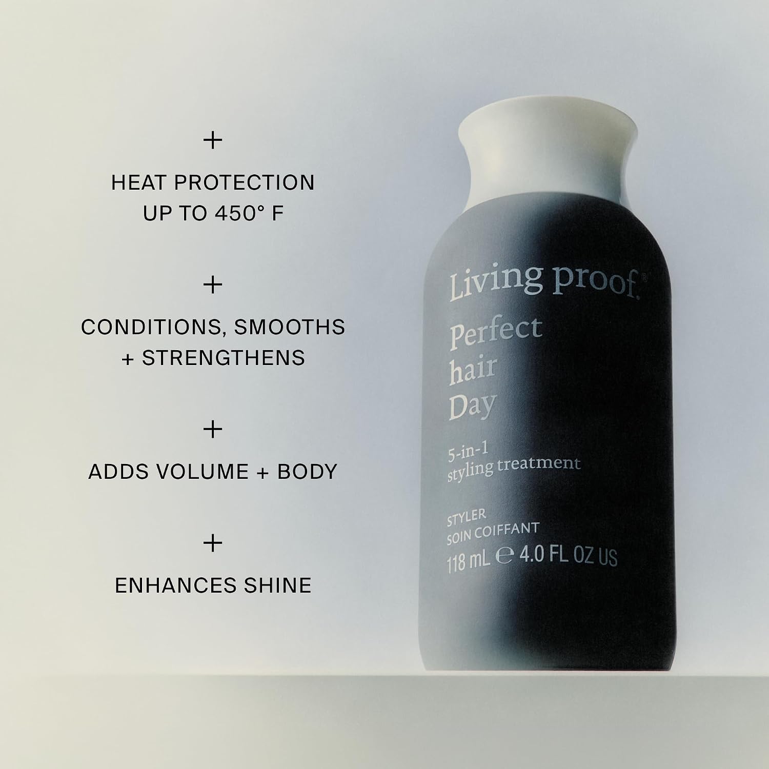 Living Proof Perfect Hair Day 5-in-1 Styling Treatment – Conditions, Smooths, Volumizes, Adds Shine, Heat Protection up to 450°F, 4 oz