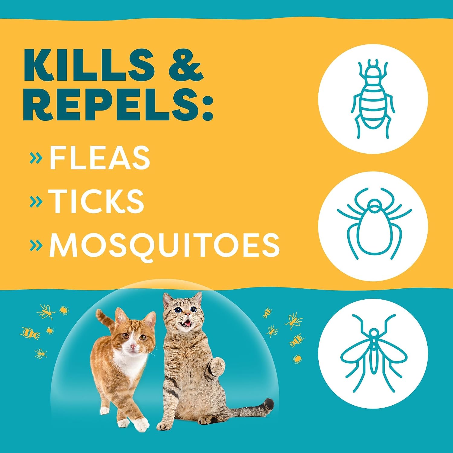 Only Natural Pet Flea and Tick Prevention for Cats - EasyDefense Flea Remedy - Natural Flea Care Control Squeeze-On Drops - Three Months Supply (1-Pack)