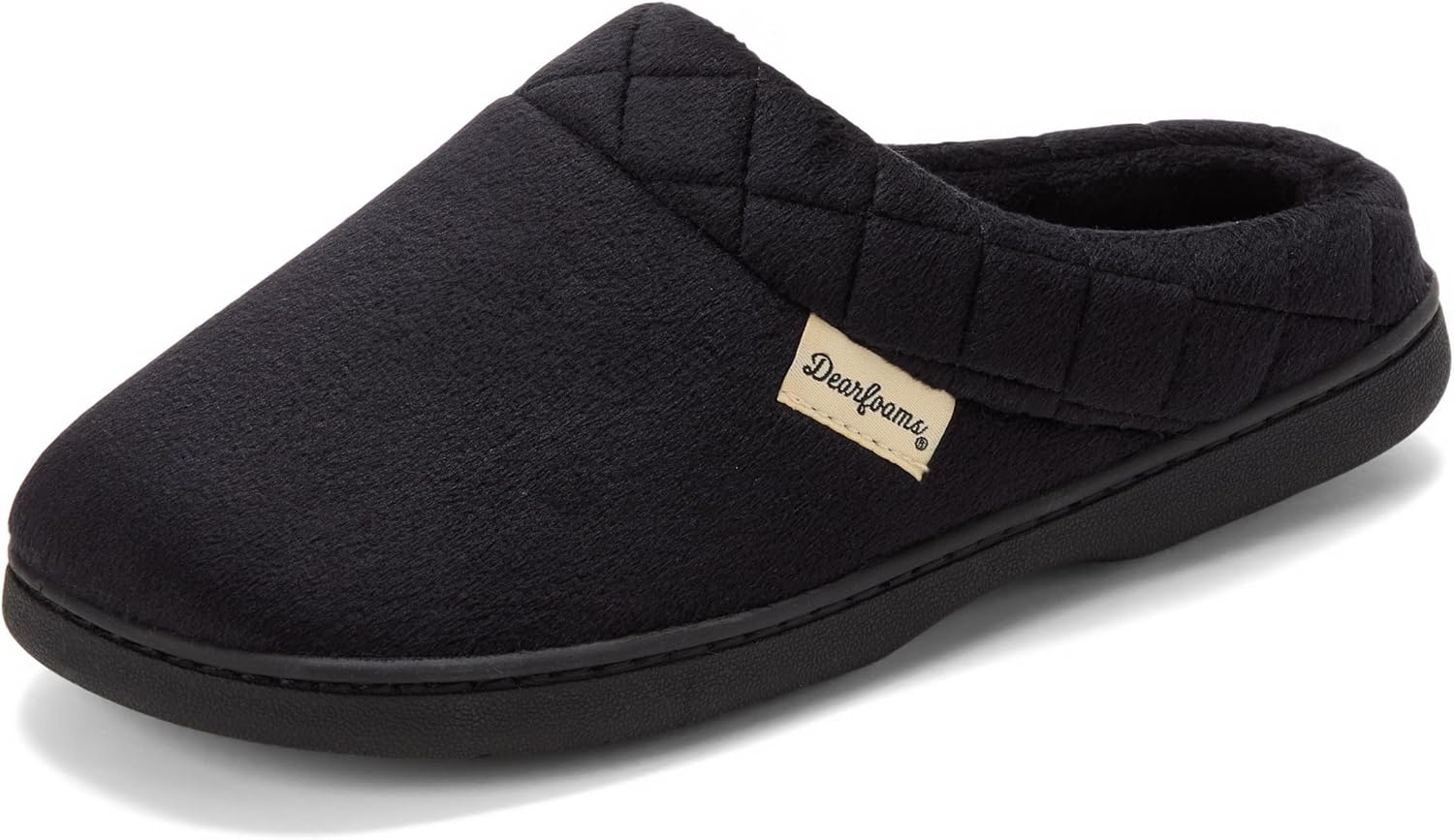 Dearfoams Women's Lightweight Memory Foam Indoor House Slipper Darcy Velour Clog with Wide Widths
