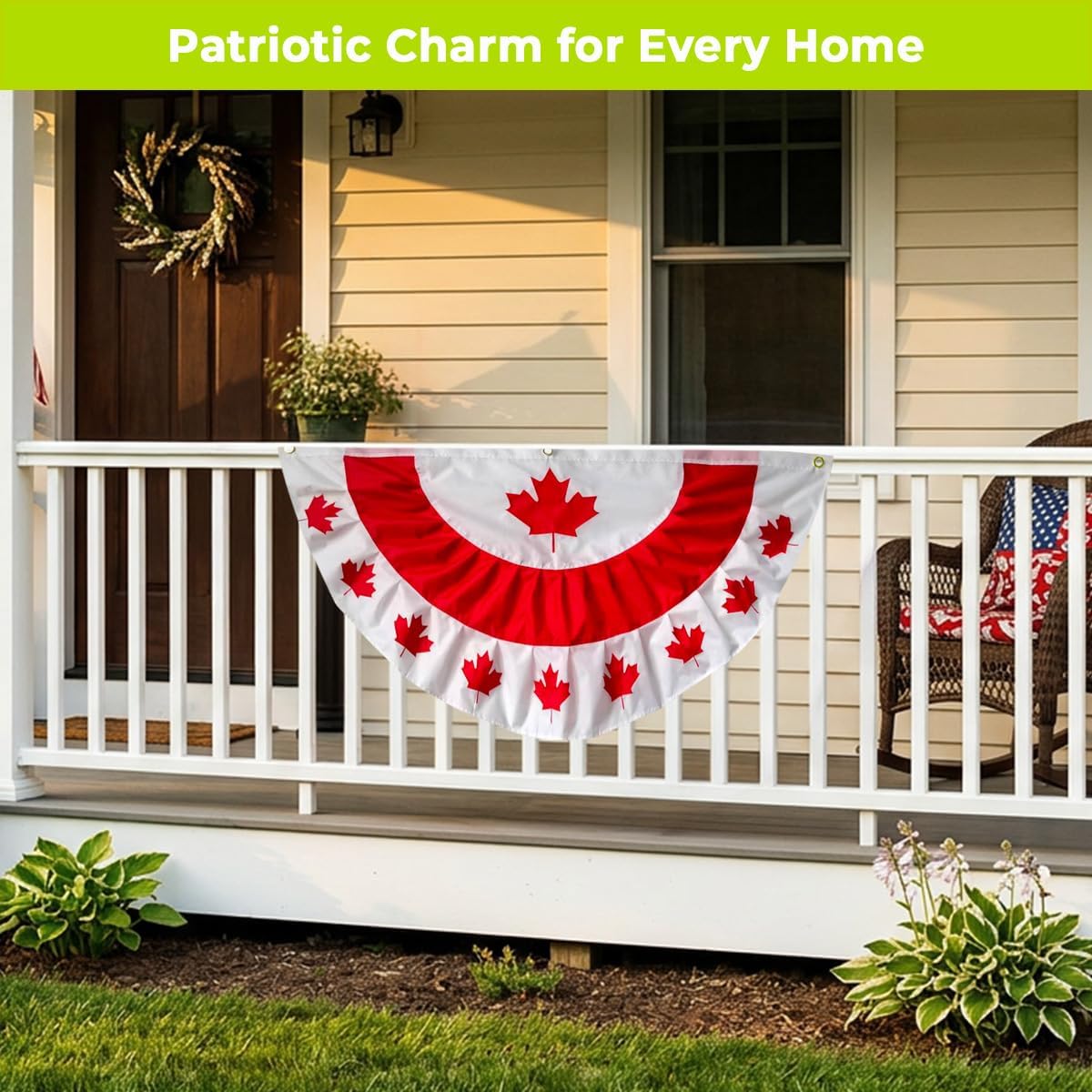 Briarwood Lane 4th of July Bunting 48" X 24 Tea Stained Patriotic For 4th of July Bunting