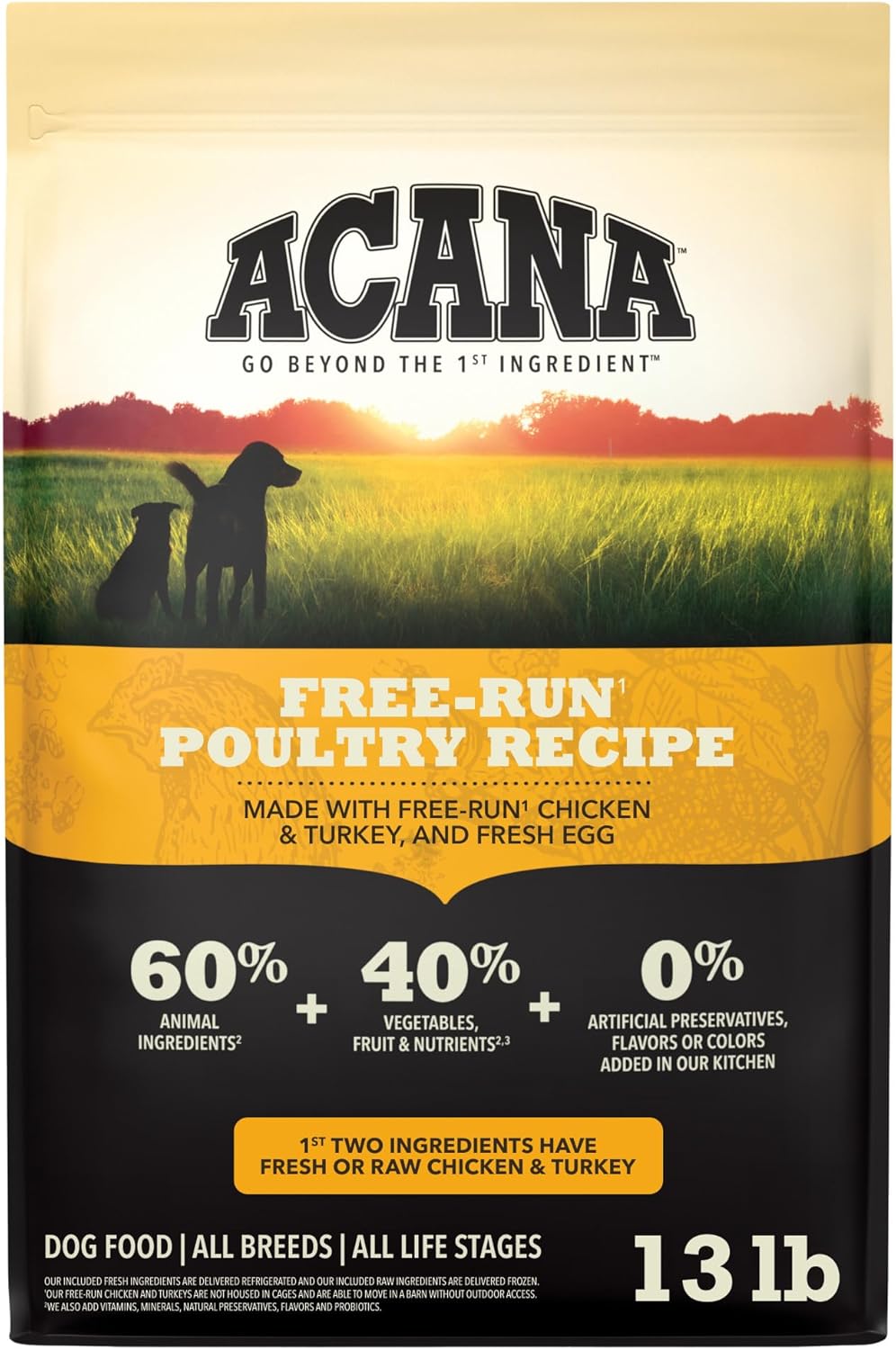 ACANA Grain Free Dry Dog Food Red Meat Recipe 4.5lb. Bag | Freeze Dried, Grain Free, High Protein, Made in the USA, Omega-3 Fatty Acids, Digestive Health, Global Quality Ingredients