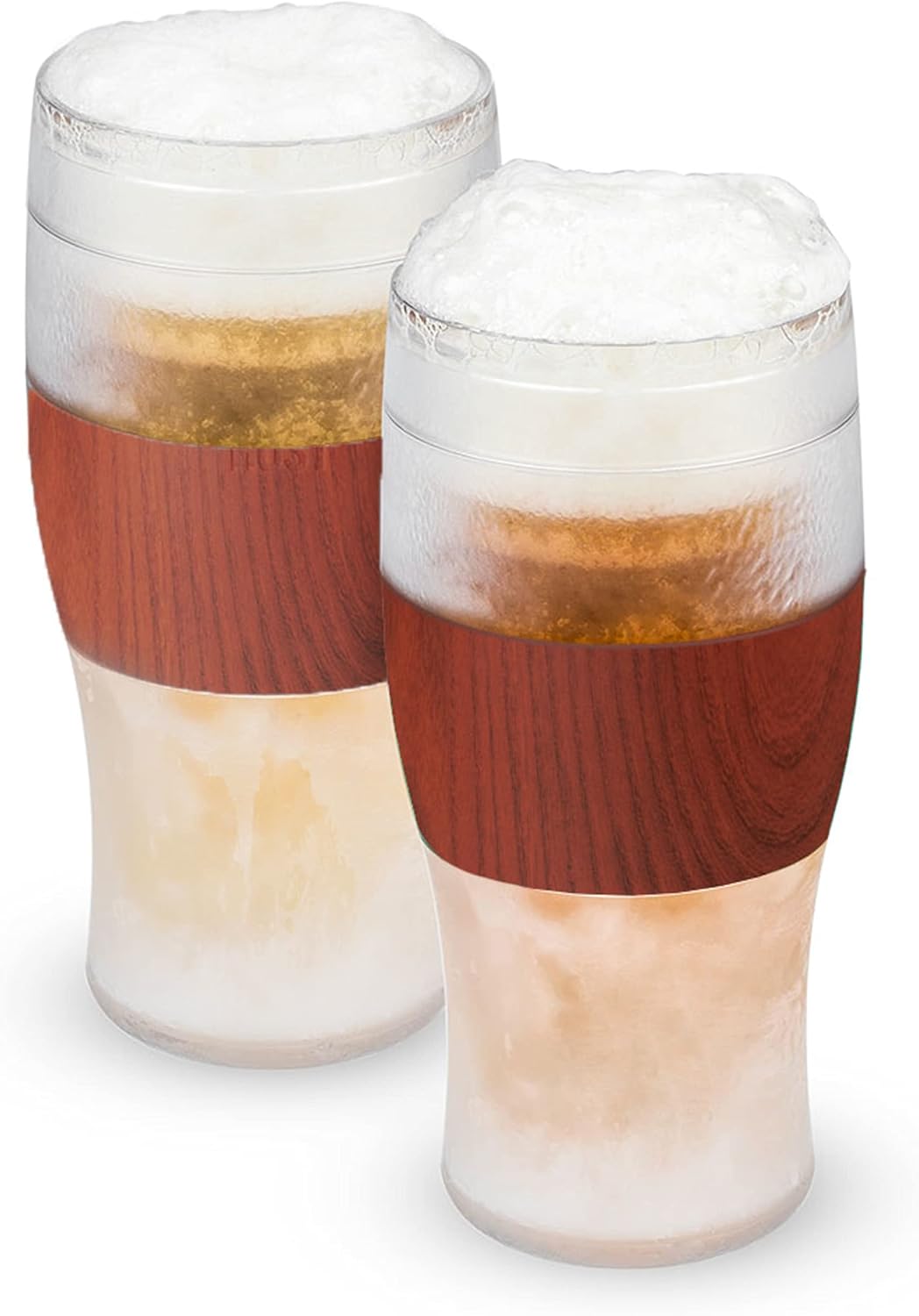 Host FREEZE Beer Glasses, Frozen Beer Mugs, Freezable Pint Glass Set, Insulated Pint Glass to Keep Your Drinks Cold, Double Walled Insulated Glasses