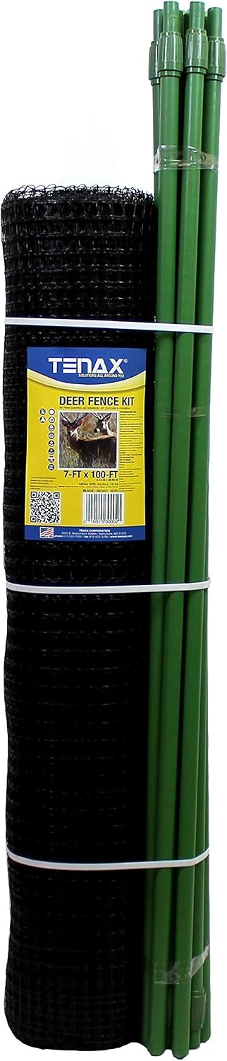 Tenax Deer Netting - Heavy Duty, 7ft Netting for Gardens - 7 Ft x 100 Ft - Black Polypropylene
