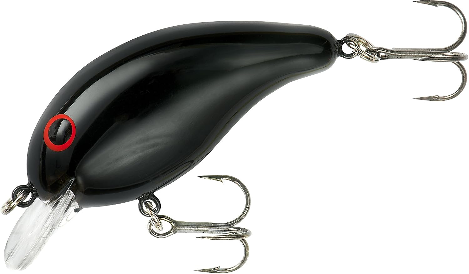 Bandit Series 100 Crankbait Bass Fishing Lures, Fishing Accessories, Dives to 5-feet Deep, 2", 1/4 oz, Solid Black