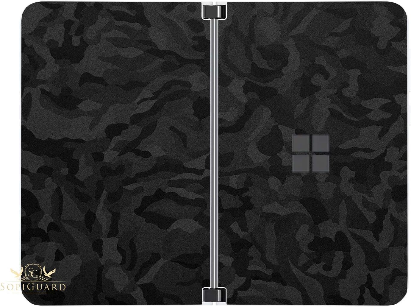 SopiGuard Sticker for Surface Duo Phone Edge-to-Edge Precision Vinyl Skin Wrap (Leather Textured)