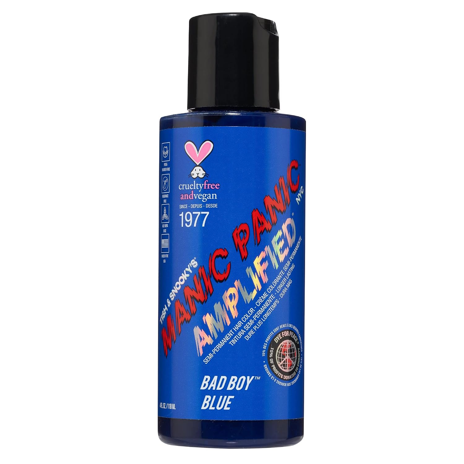 MANIC PANIC Cotton Candy Pink Hair Color - Amplified - Semi Permanent Hair Dye - Bright Pink Cool Toned Color - Glows in Blacklight - Vegan, PPD & Ammonia-Free - For Coloring Hair on Women & Men