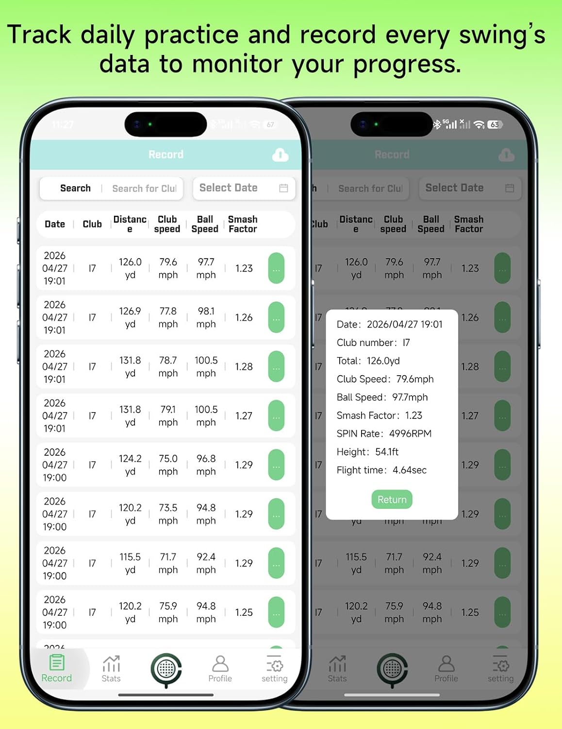 Portable Golf Launch Monitor & Simulator, Mobile Launch Monitor for Golf Swing Analysis, Simulators for Home ，Training & Swing Analyzer
