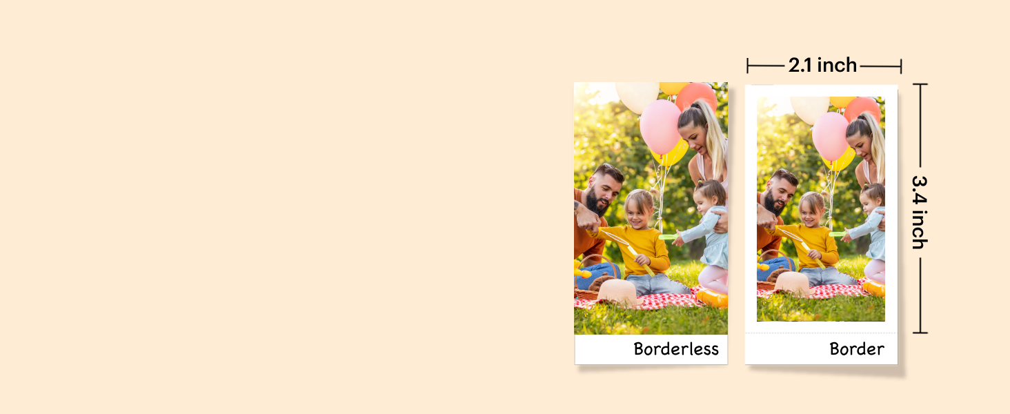Two photo types: border or borderless