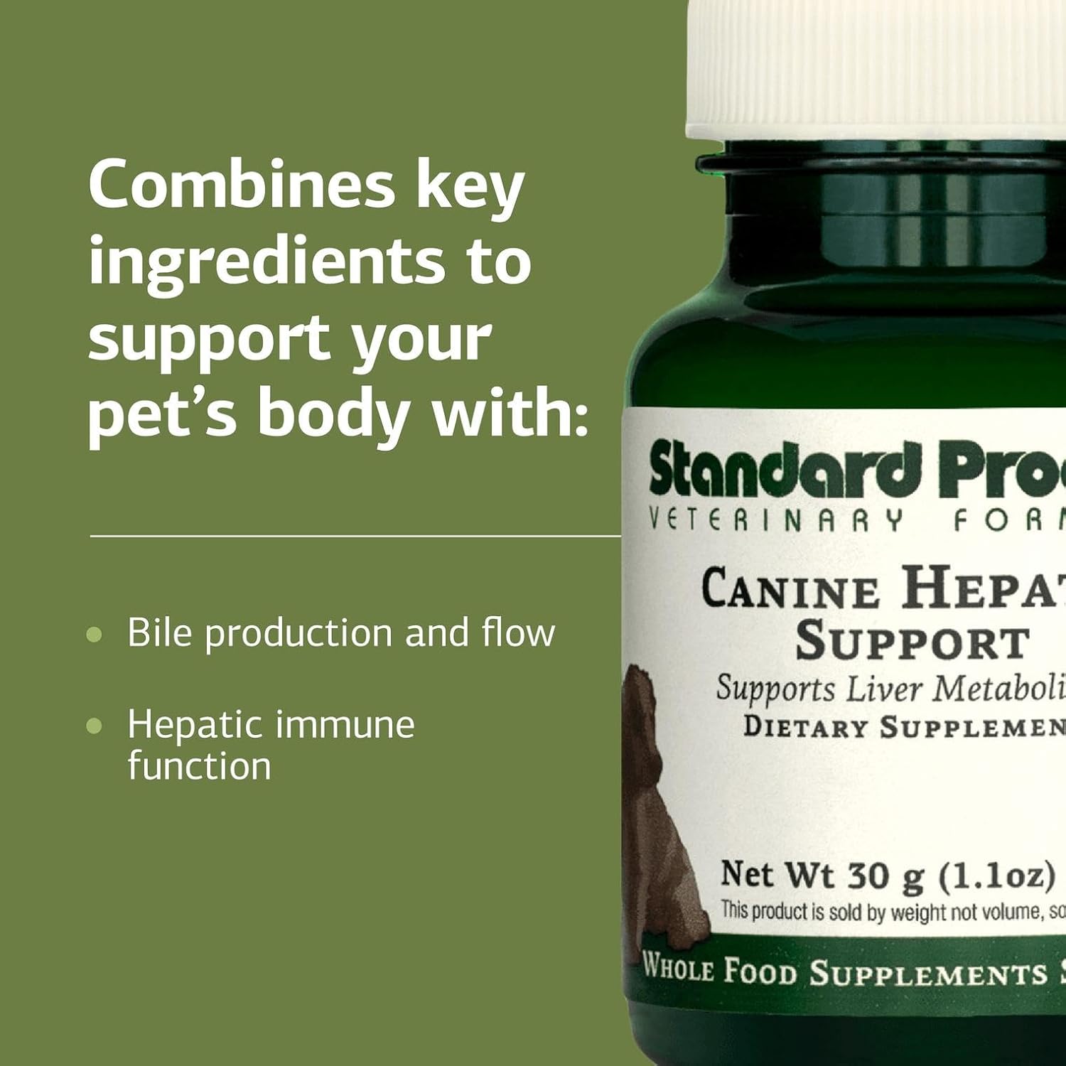 Standard Process Canine Hepatic Support - Dog Supplement to Aid Liver Health - Hepatic Immune Function & Liver Metabolism Support Supplement - Powder Supplement for Dogs - 110 g
