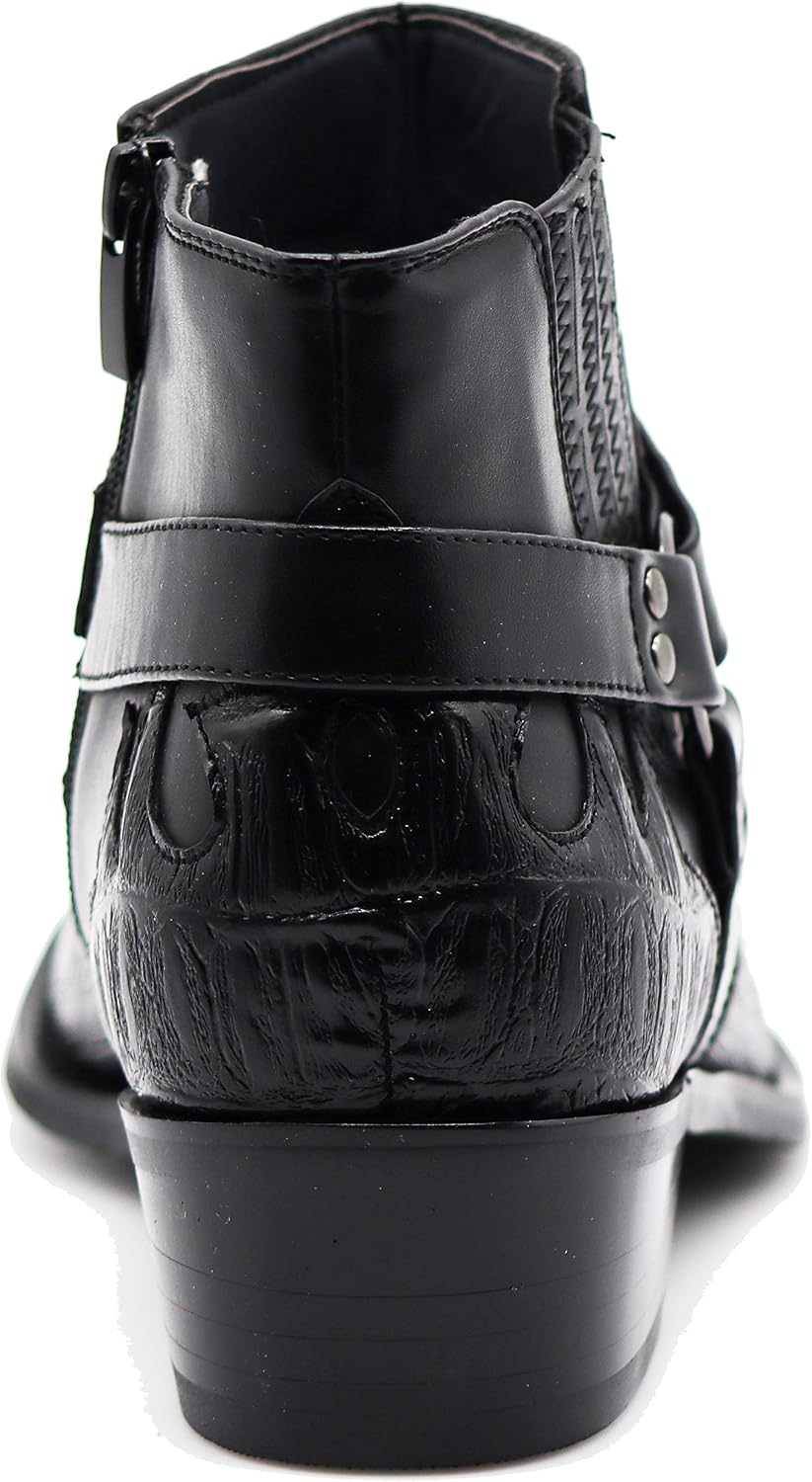 Enzo Romeo WT11 Men's Western Cowboy Motorcycle Ankle Boots