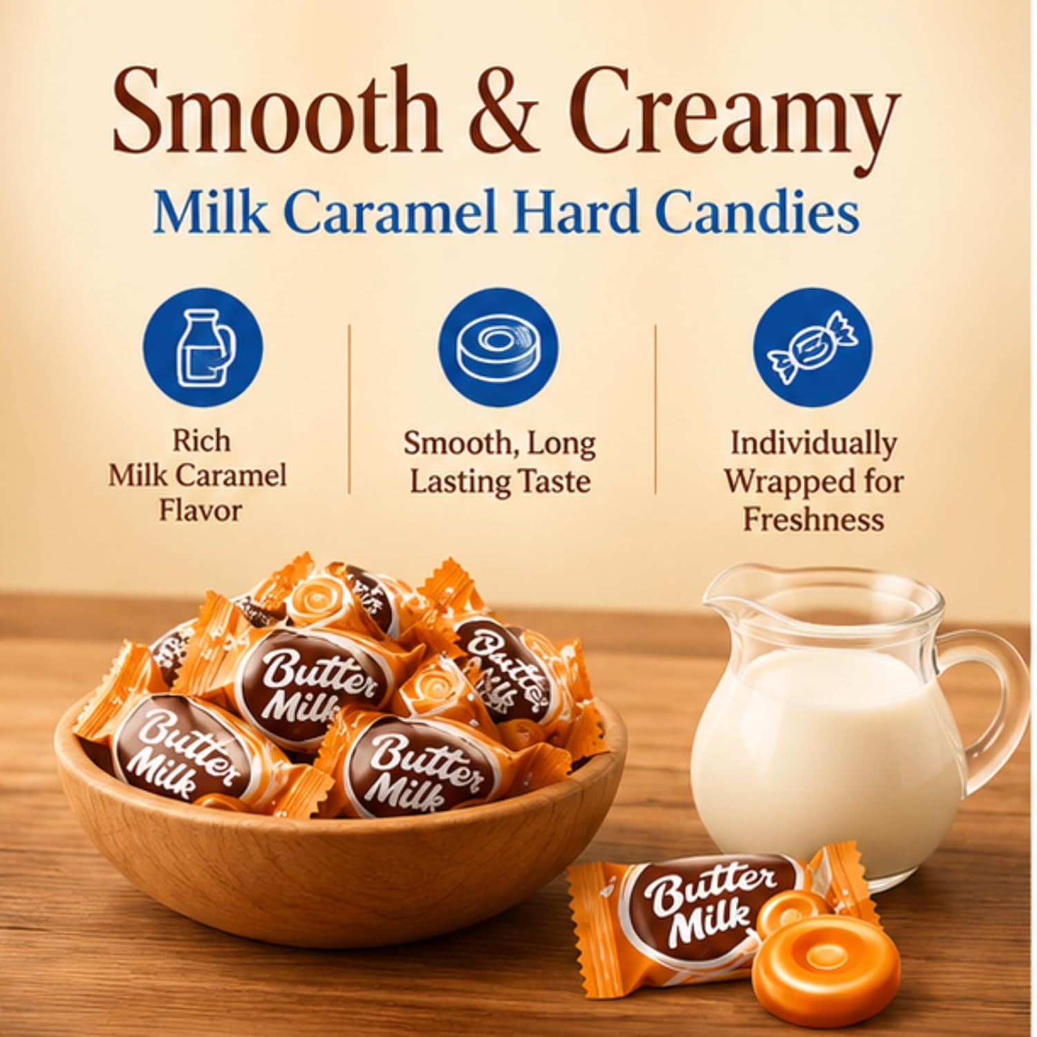 Roshen Citrus Mix Hard Candy – Assorted Fruit Flavors, Individually Wrapped, Bulk 2.2 lbs (1 kg) – Approx. 144 Pieces – Orange