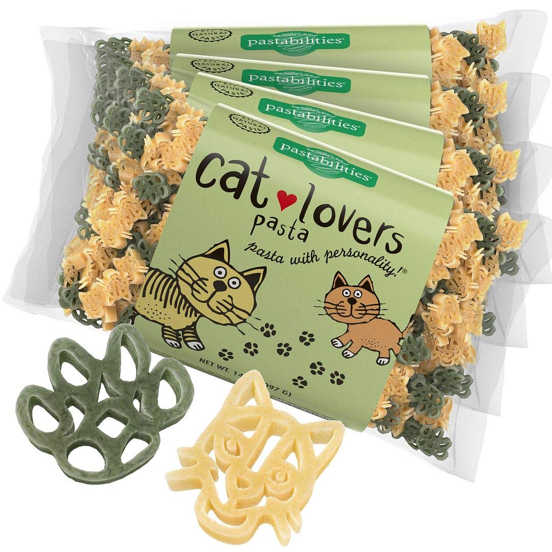 Pastabilities Fun Shaped Pasta for Kids - Black Cat Shaped - Cats and Paws Animal Theme, Non-GMO Natural Wheat Pasta, All-Natural, Kosher Certified, Made in the USA, (4 Pack, 14 Oz)