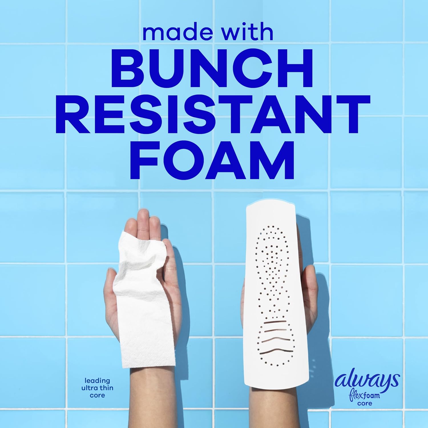 Always Infinity Feminine Pads for Women, Size 2 Heavy Flow Absorbency,with Flexfoam, with Wings, Unscented, 32 Count