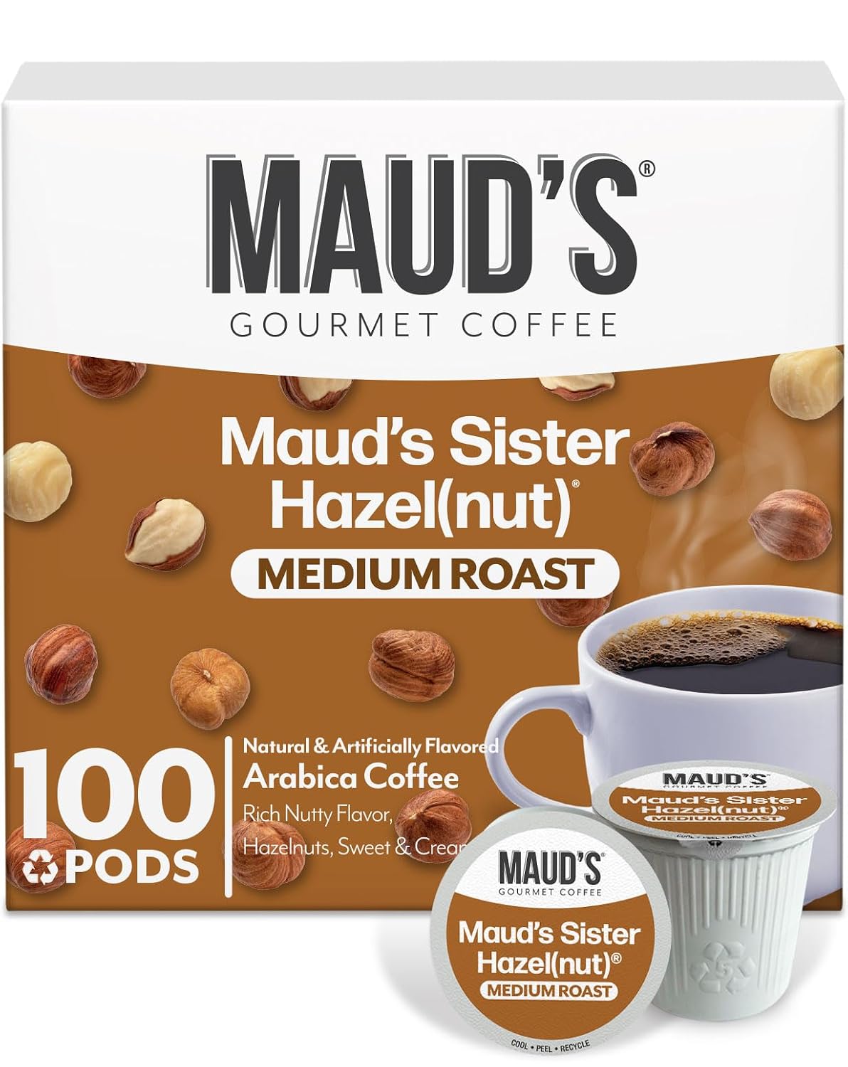 Maud's Family Pack Coffee Pods Variety Pack, 136ct, 12 Assorted Flavors | Medium Roast Flavored Coffee in Single Serve Pods – 100% Arabica Coffee, Compatible with Keurig Coffee Makers