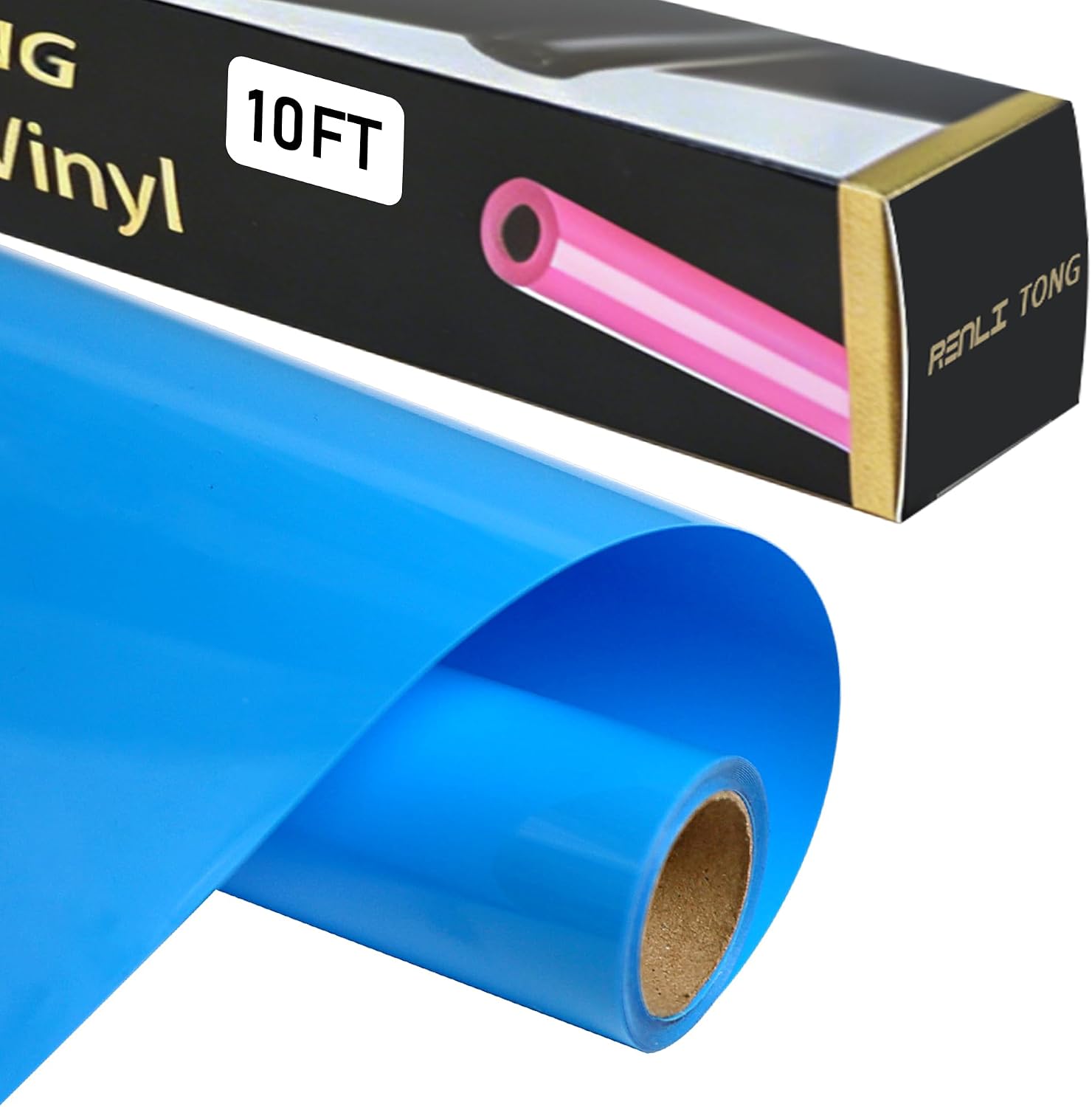 RENLITONG Heat Transfer Vinyl,12 Inch by 10ft White Iron on Vinyl