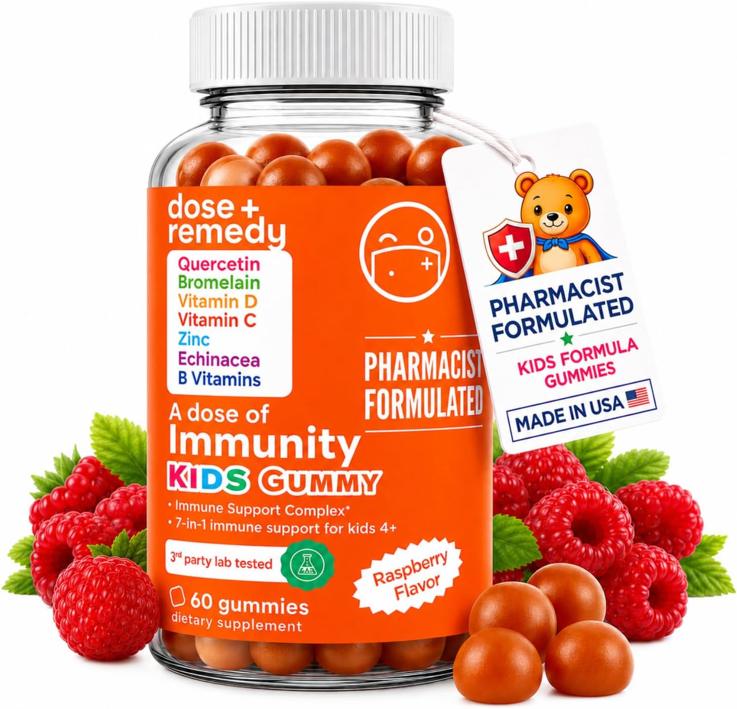 Dose of Immunity Immune Support Supplement & Booster for Adults, Zinc, 60ct