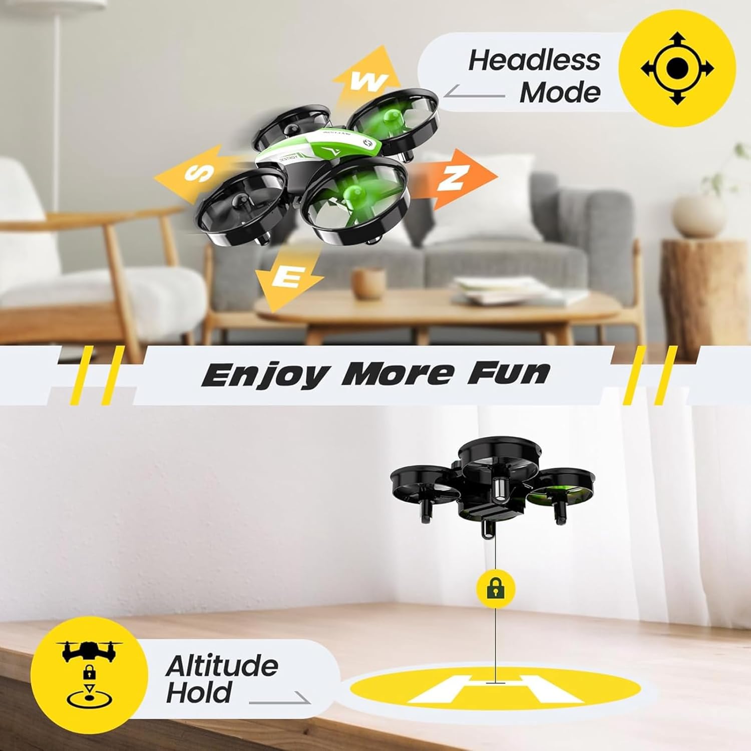 Holy Stone Mini Drone for Kids and Beginners RC Nano Quadcopter Indoor Small Helicopter Plane with Auto Hovering, 3D Flips, Headless Mode and 3 Batteries, Great Gift Toy for Boys and Girls, HS210 Blue