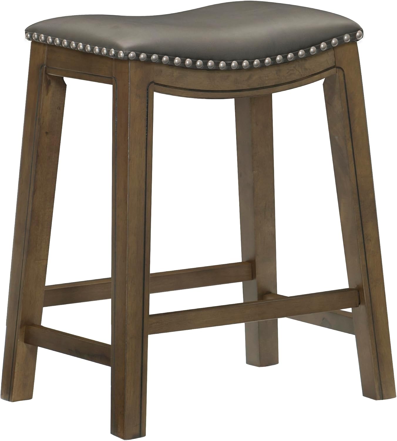 Lexicon Ordway Solid Wood Counter Height Stool - Saddle Kitchen Stool Counter Height Stools for Dining, Armless Chair Seating Options, Perfect for Casual Entertaining Spaces, 25" SH, Black