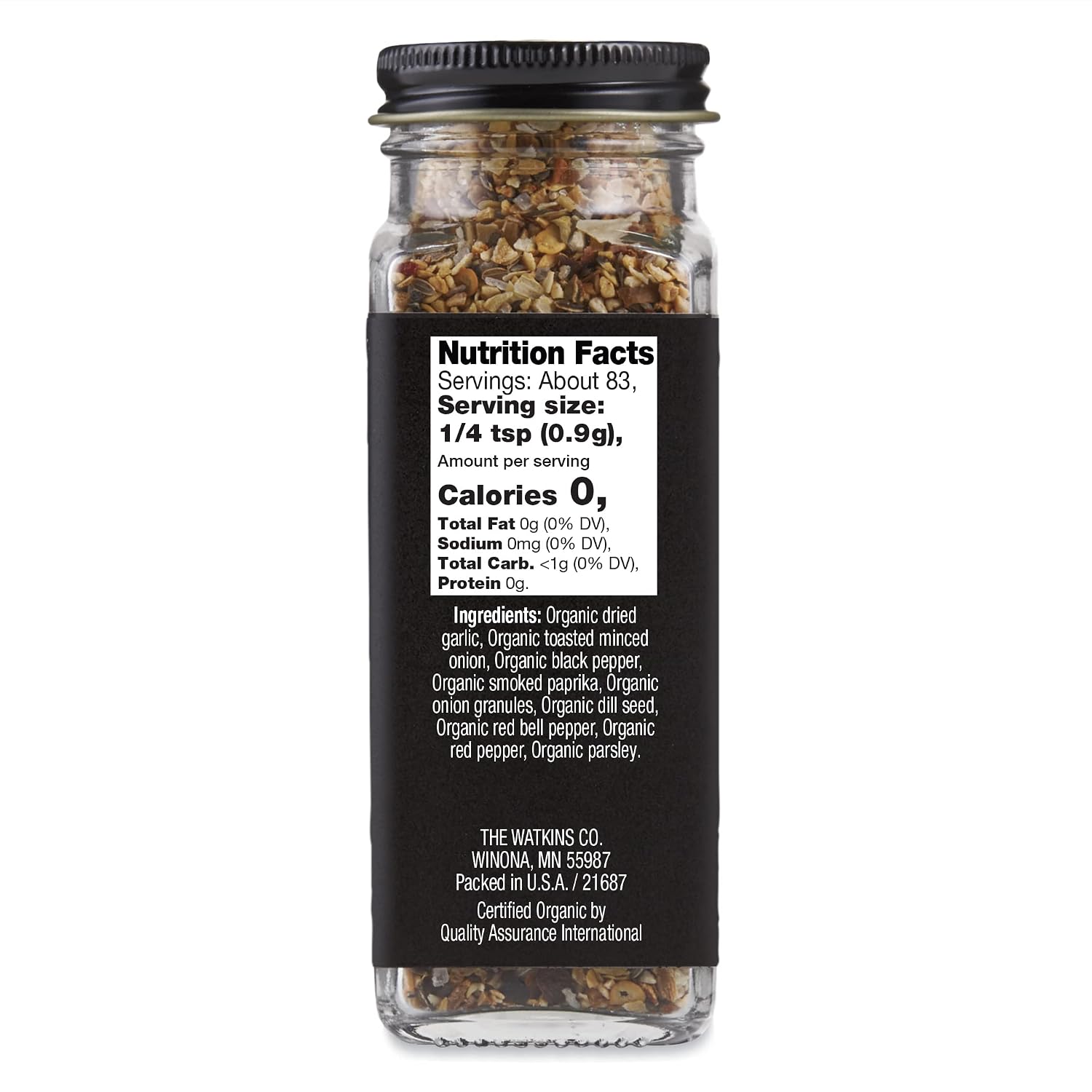 Watkins Salt-Free Organic Steak Seasoning, 2.6 oz, 1-Pack