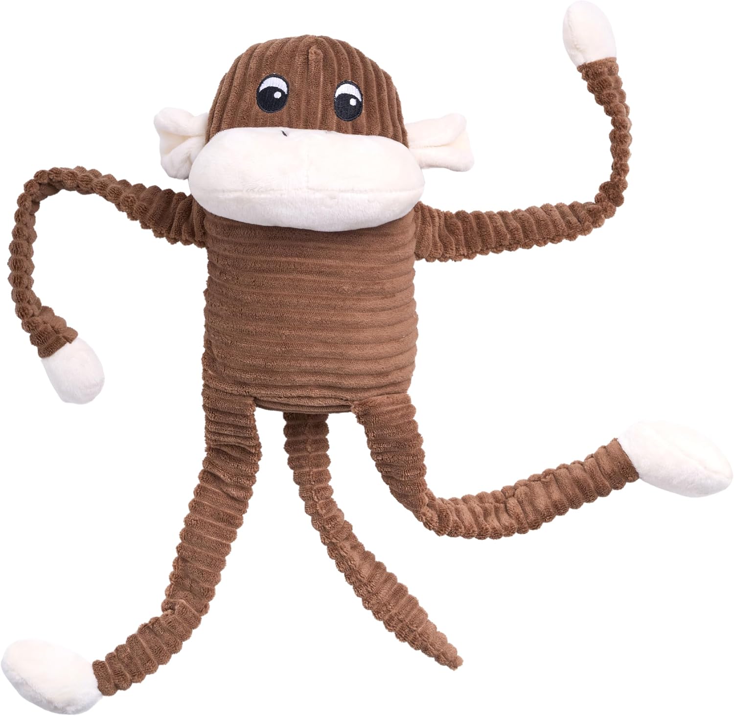 ZippyPaws Crinkle Monkey for Medium-Extra Large Dogs, Extra Large/Brown | Interactive Dog Toys to Keep Them Busy, Squeaky Plush Pet Toy for All Breeds
