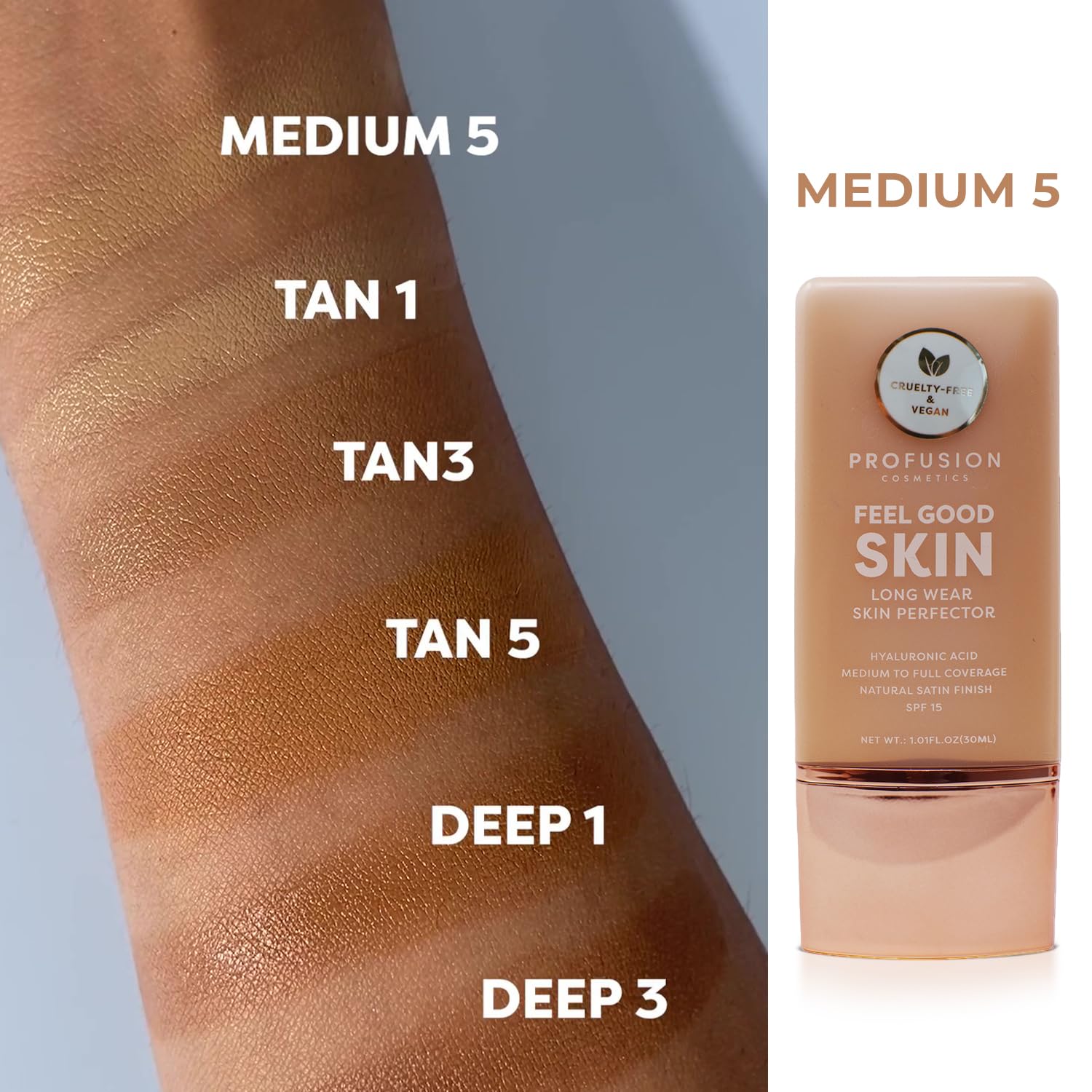 Profusion Cosmetics Lightweight Liquid Foundation for a Flawless and Elegant Radiance, Breathable Makeup that Improves Uneven Skin Tone