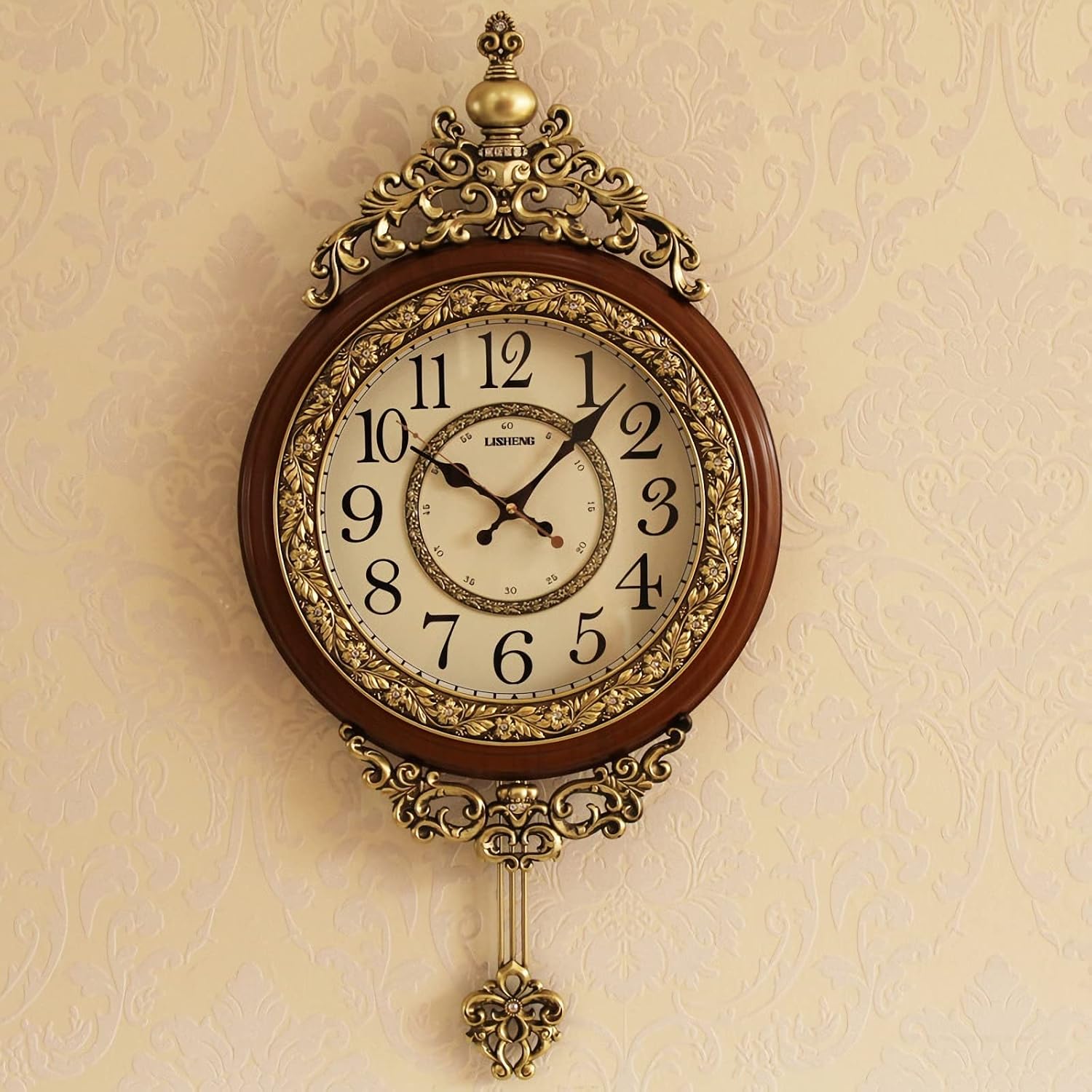 SHISEDECO 29.5" Large Vintage Antique Grandfather Pendulum Wall Clock, Blue