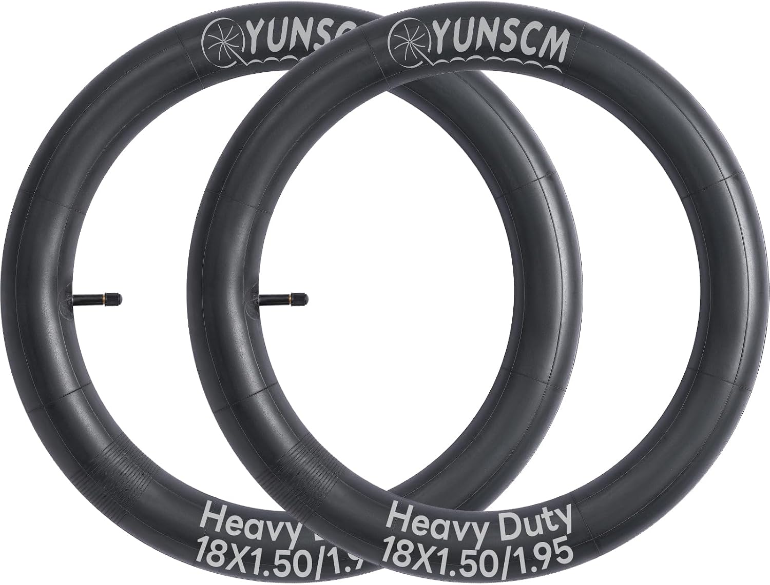 YUNSCM 2-PCS 18'' Bike Tubes 18x1.50/1.95-1.75/2.25 Heavy Duty 18" Bicyle Tubes Schrader Valve for 18x1.50/1.75/1.95/2.125/2.20/2.25 Bike Bicycle