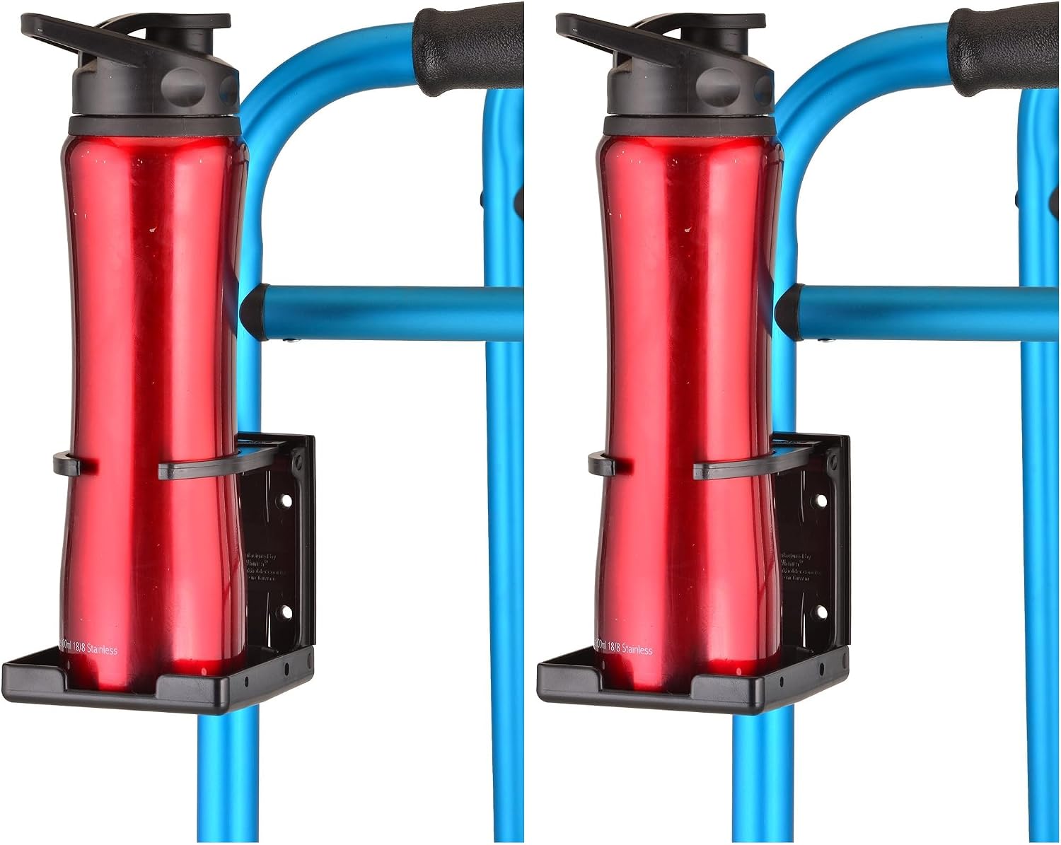 NOVA Adjustable Cup Holder for Walkers, Rollators & Wheelchairs – Folding Drink Holder Fits 3/4”, 7/8” & 1” Tubes, Holds 2.25”–3.75” Cups, Durable, Easy Install