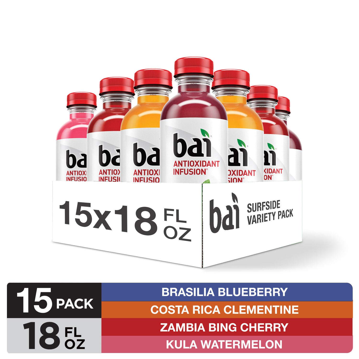 Bai Coconut Flavored Water Puna Coconut Pineapple, Antioxidant Infused, Coconut Pineapple Flavored Water Drink, 18 Fluid Ounce Bottles, 6 Count
