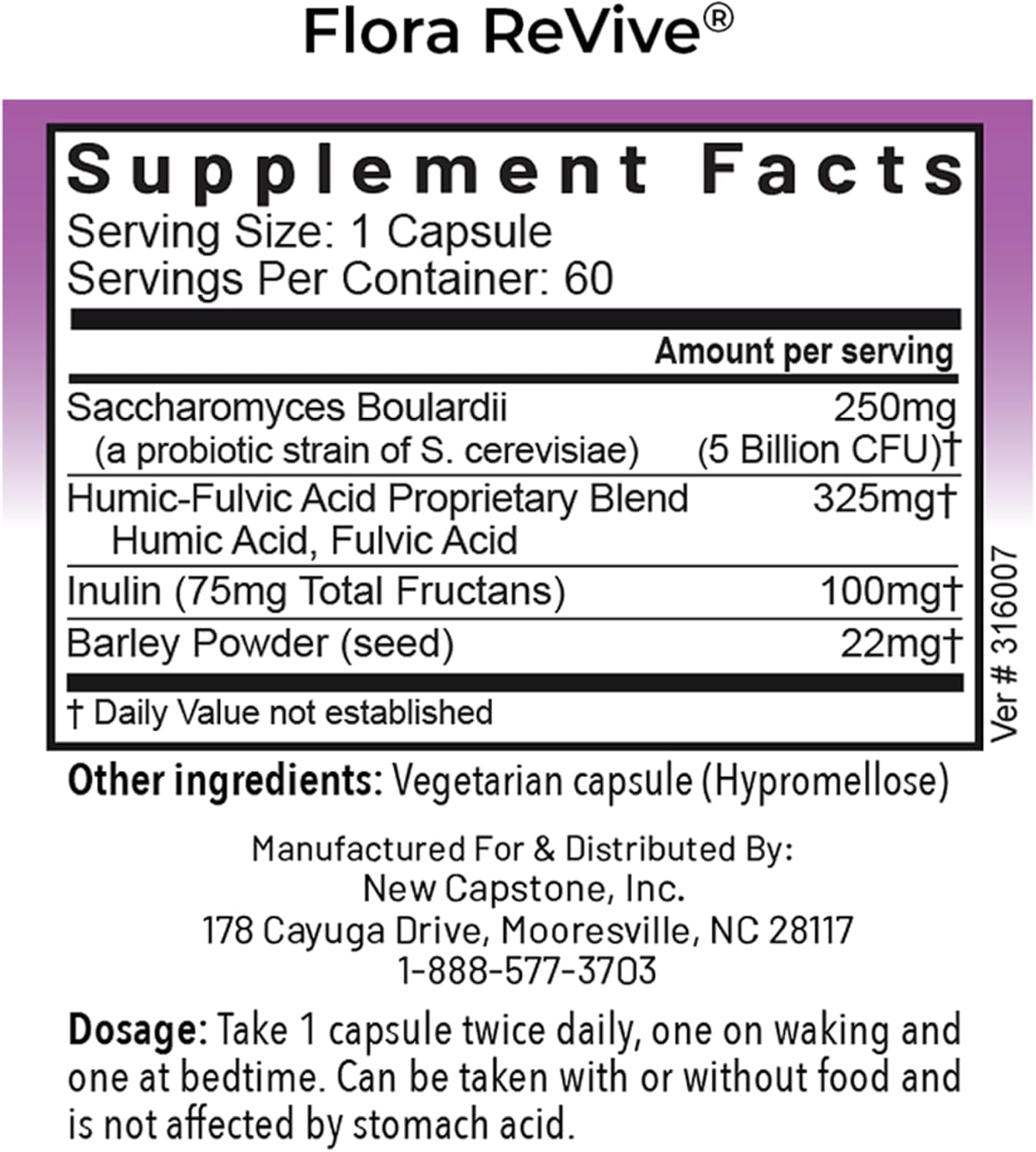 RnA ReSet Flora Revive - Soil-Based Probiotic for Gut Health (60 Capsules)