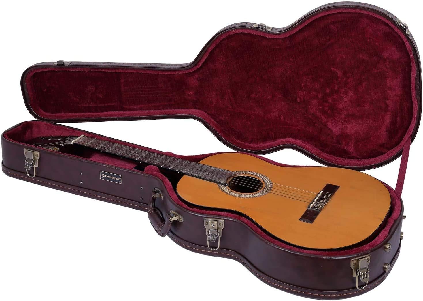 Crossrock Hardshell Arch Top wood case fits SG Electric Guitars-Black(CRW600SGBK)